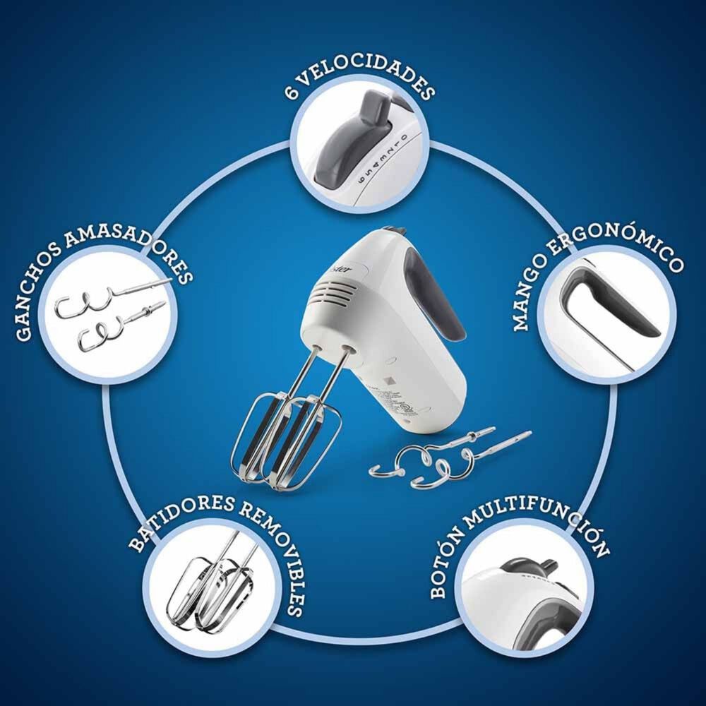 Batidora De Mano Oster Blanca 6 Velocidades Y Funci&oacute;n Turbo Fpsthm3532 image number 4.0