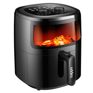 Freidora De Aire Nappo 1500w 5,7l Con Luz Y Visor Negra
