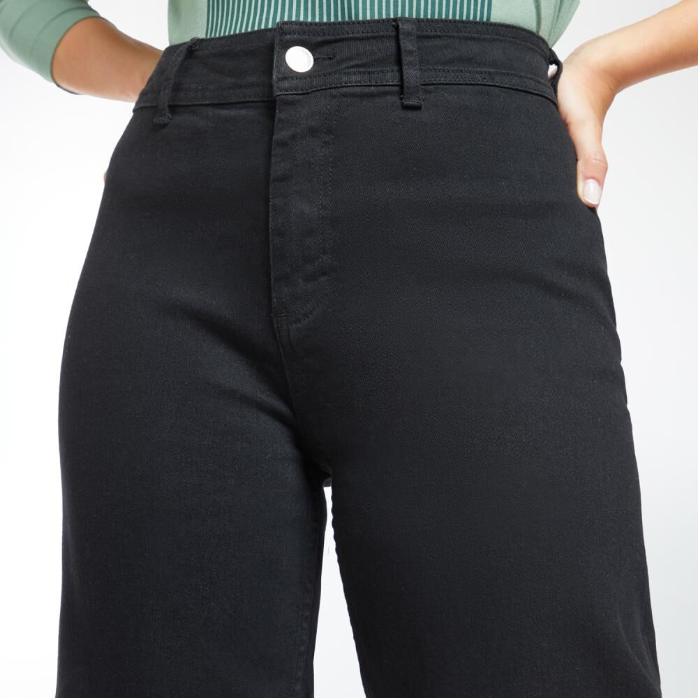 Jeans Sin Costura Exterior Tiro Alto Wide Led Mujer Kimera image number 4.0