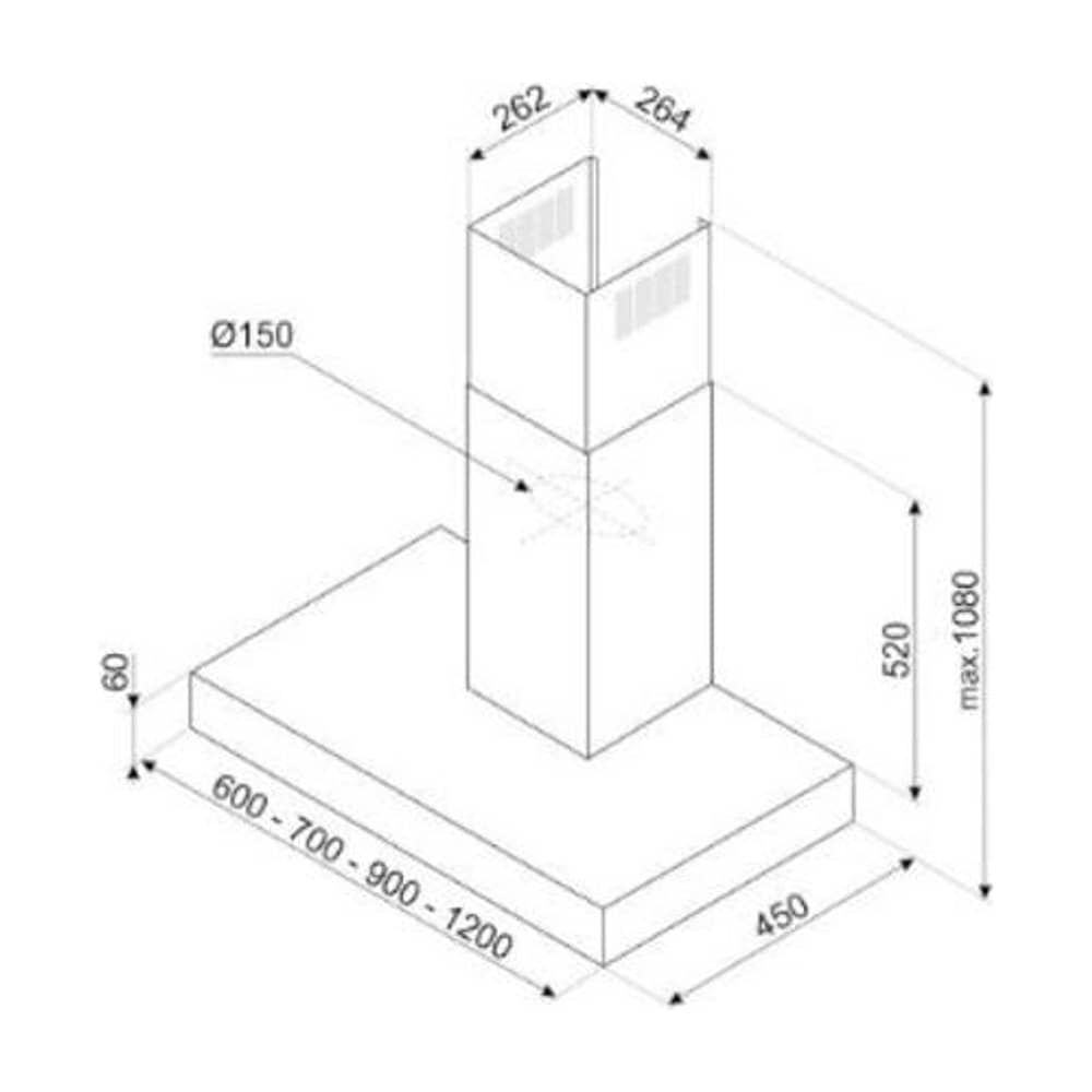 Campana Smeg Decorativa 90 Modelo Kbt900xe image number 1.0
