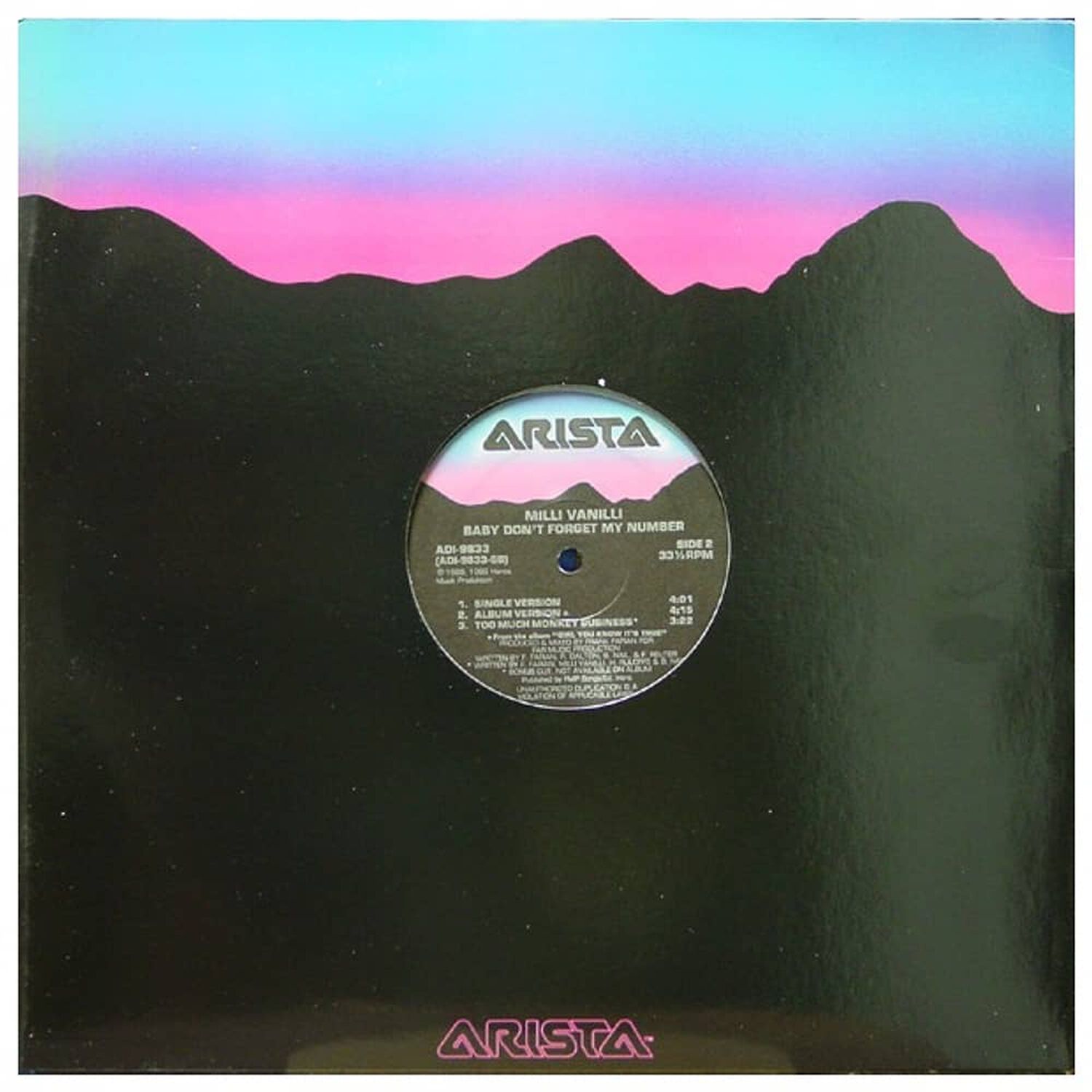 Milli Vanilli - Baby Don't Forget My Number| 12" Maxi Single Usado image number 1.0