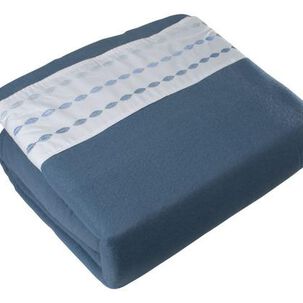 Sabana Andes Polar Bordada Circulo Azul 2 Plaza