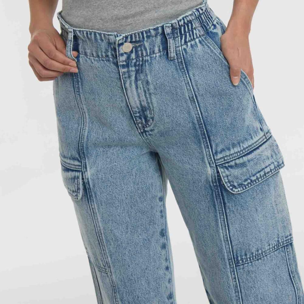 Jeans Tiro Medio Cargo Mujer Freedom image number 4.0
