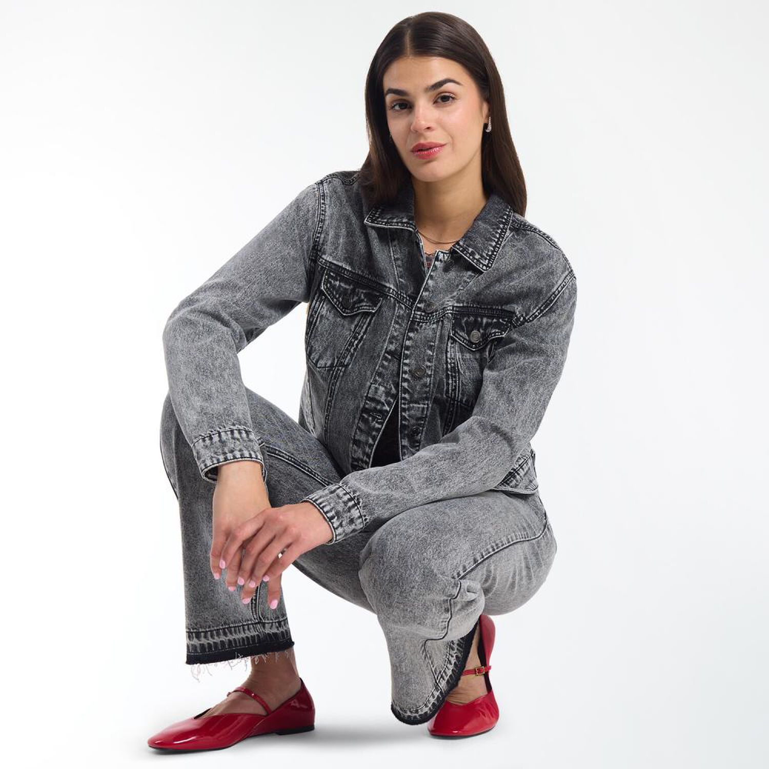 Chaqueta Denim Cuello Solapa Mujer Roly Go image number 1.0