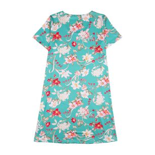 Vestido Full Print Manga Corta Cuello Redondo Mujer Lesage
