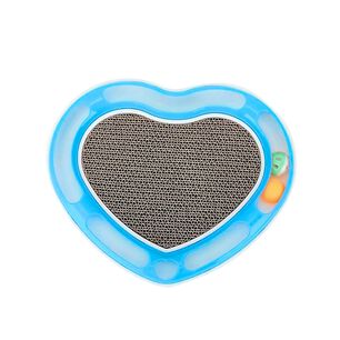Juguete Interactivo Rascador + Pelota Gatos Forma Corazon Azul