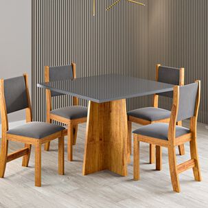 Juego De Comedor 4 Sillas Legado Gris