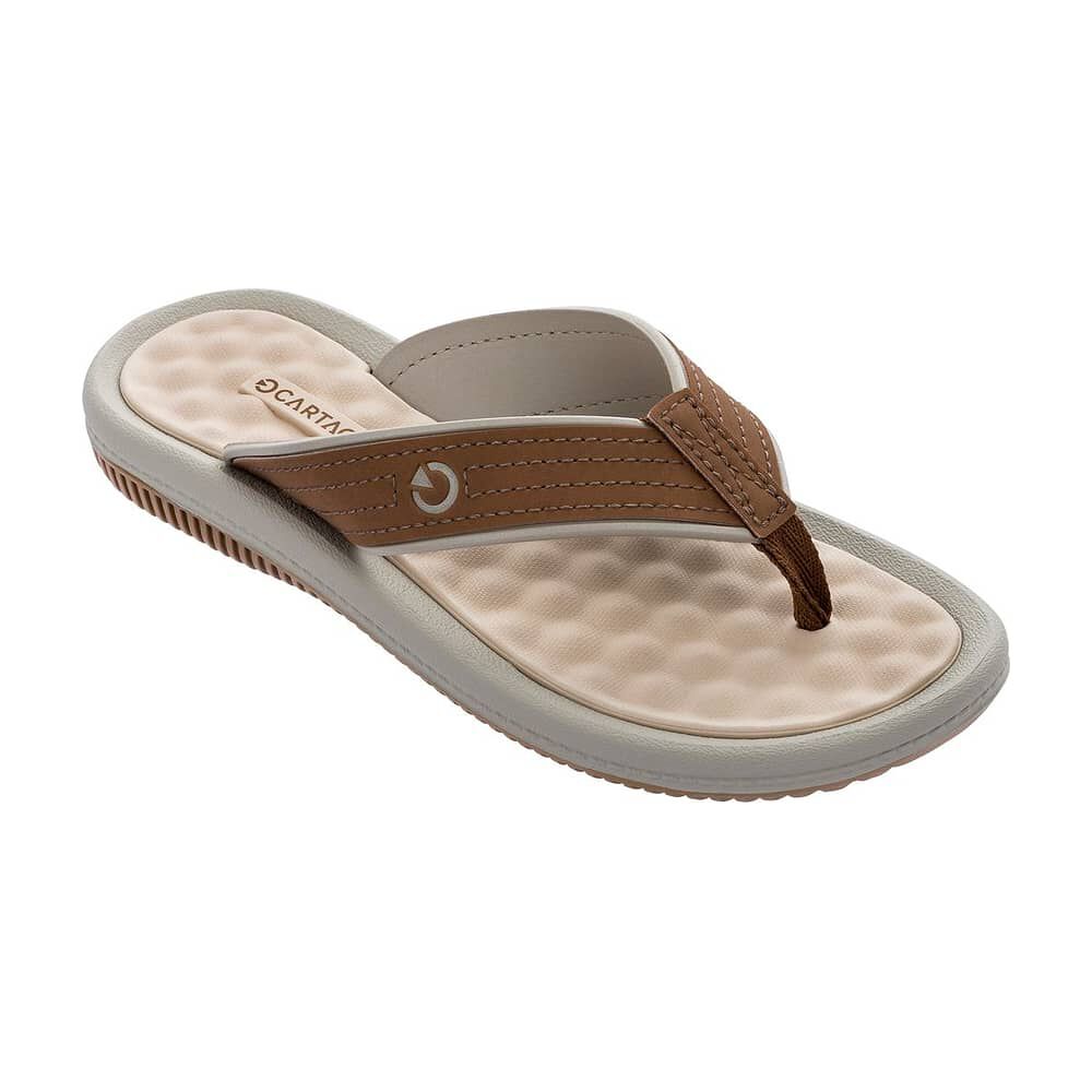 Sandalia Mujer Beige/marr&oacute;n Fiji Cartago image number 0.0