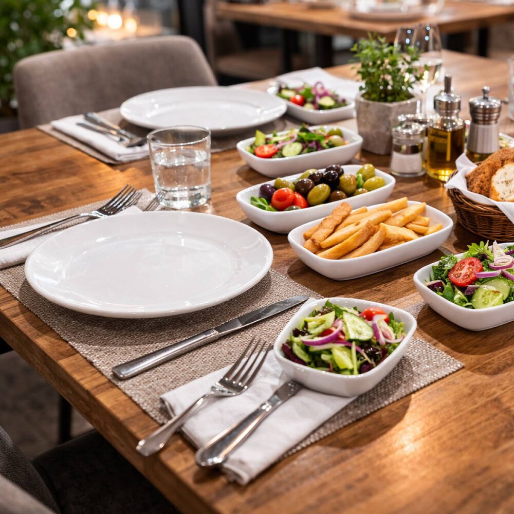 Set De 6 Platos Melamina Redondo Sin Borde Blanca 25 Cm L&iacute;nea Cl&aacute;sica image number 6.0