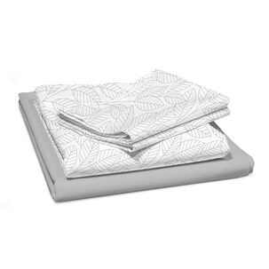 Sabanas Andes 180 Hilos Estampada Hojas Gris King