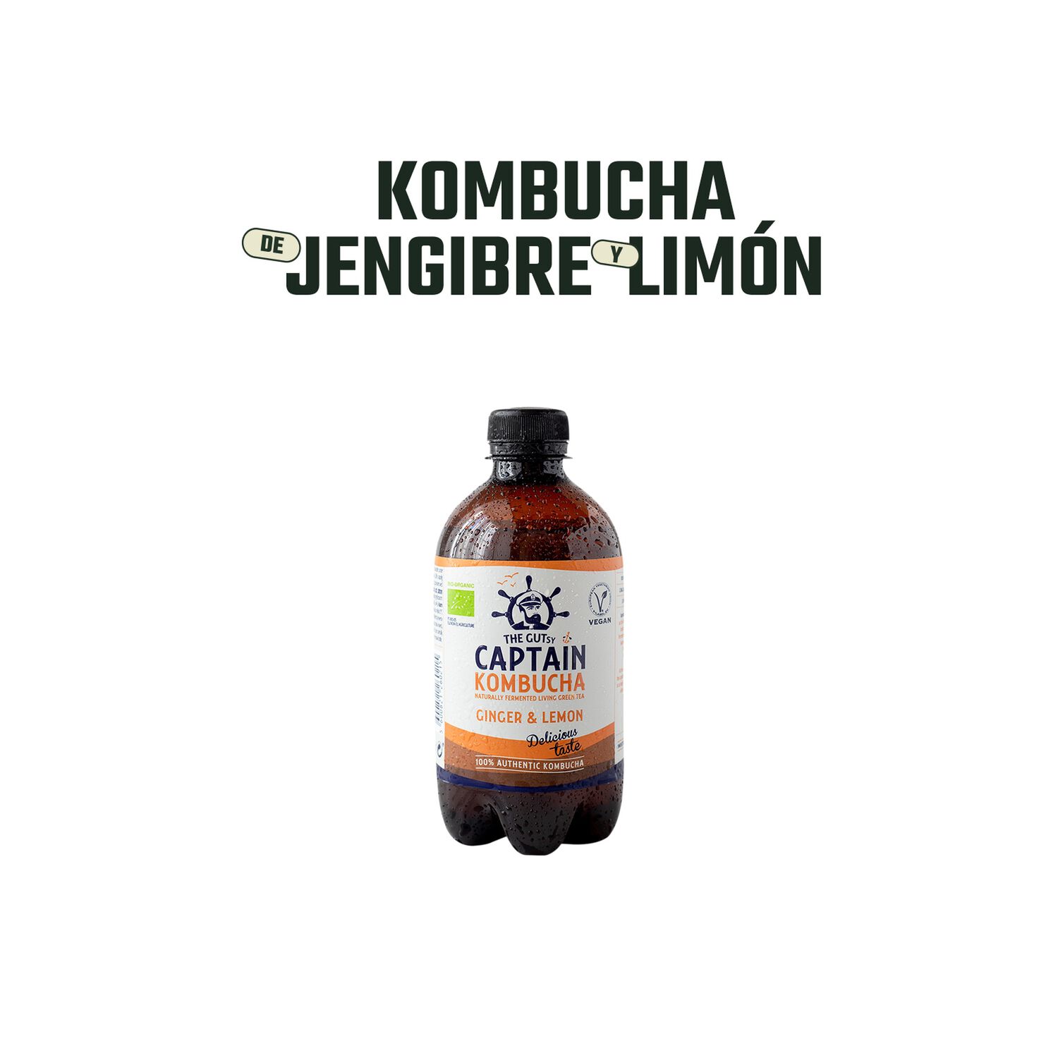 Kombucha Org&aacute;nica Jengibre Lim&oacute;n Gutsy Captain 1 X 400 Ml image number 2.0
