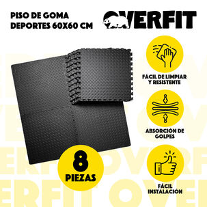 Piso Goma Eva Alfombra Deportiva Gimansio 12mm 60x60cm X8un