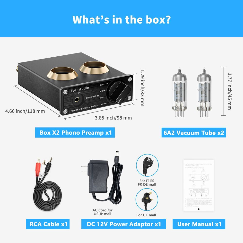 Preamplificador A Tubo Hifi Tornamesas - Fosi Audio Box X2 image number 4.0