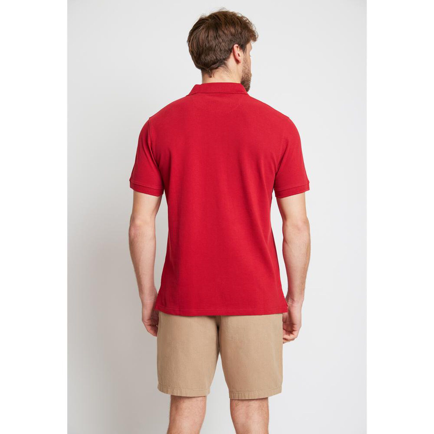 Polera Slim Lisa Manga Corta Cuello Piqu&eacute; Hombre Trial image number 2.0