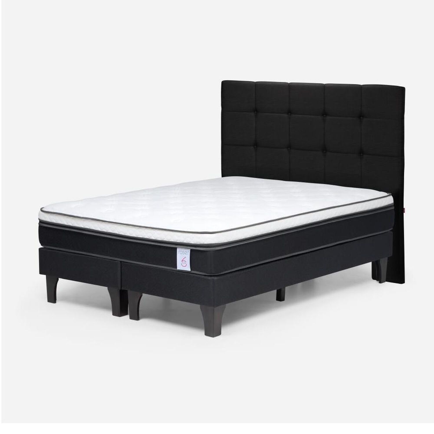 Cama Europea Rosen New Style 6 / 2 Plazas / Base Dividida + Respaldo image number 1.0