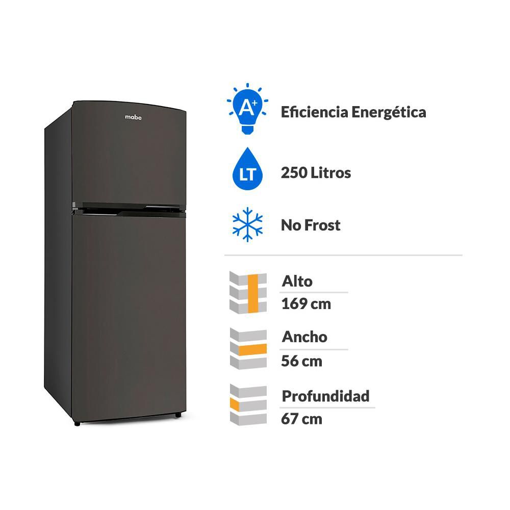 Refrigerador Top Freezer Mabe RMA250PHUG1 / No Frost / 250 Litros / A+ image number 1.0
