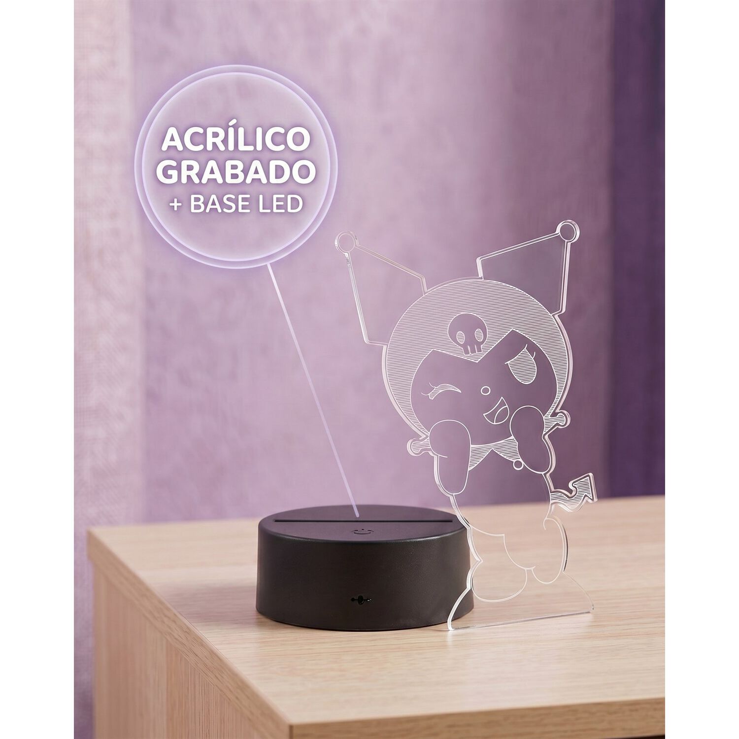 Lampara 3d Kuromi Onegai My Melody Kawaii image number 6.0