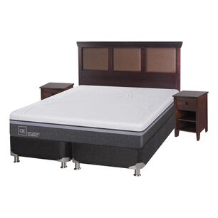 Box Spring Cic Ortopedic / 2 Plazas / Base Dividida + Set De Maderas