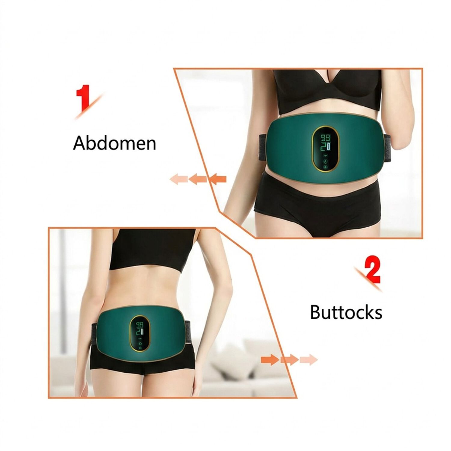 Almohadilla T&eacute;rmica Port&aacute;til Masajeador Abdominal Infrarrojo Dp5279 Color Verde. image number 1.0