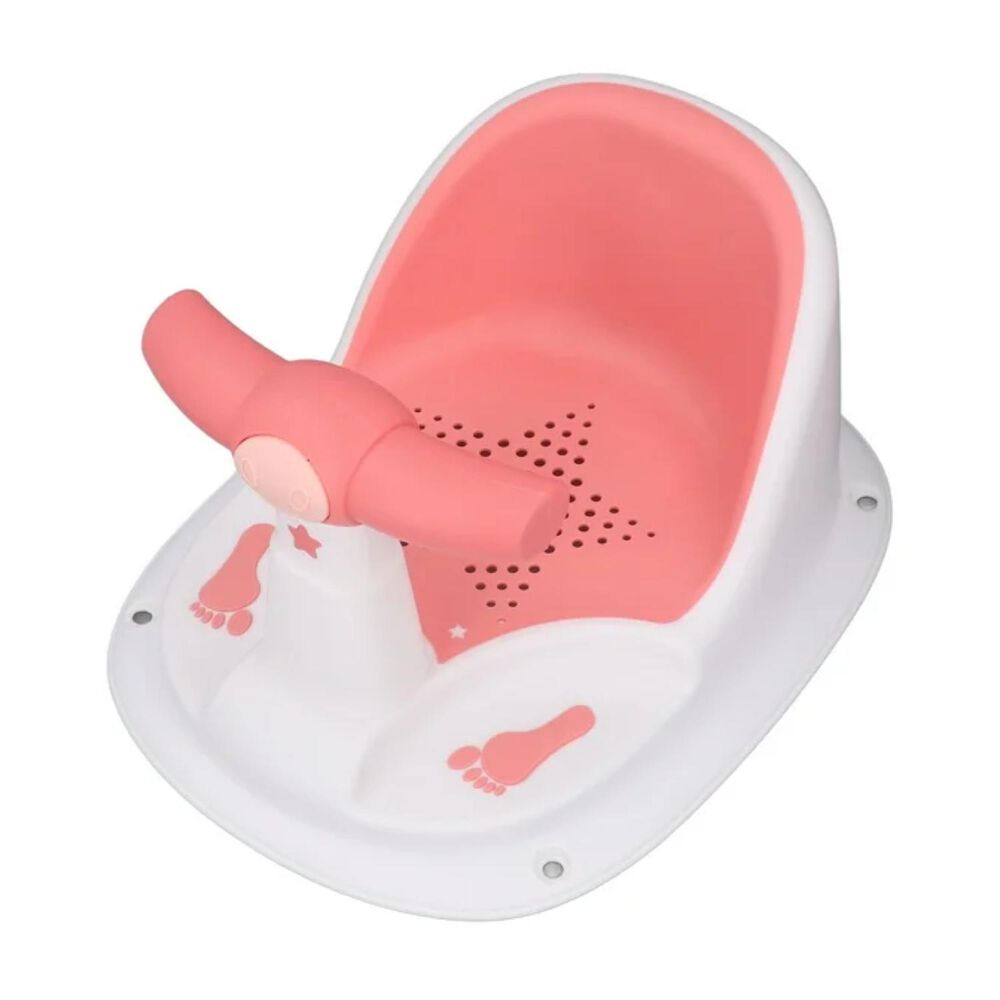 Silla De Ducha Para Bebes Asiento Baño Blanco Rosa Infantil image number 0.0
