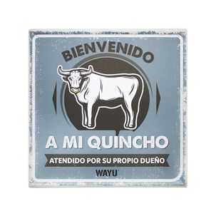 Cuadro Deco Beer Metálico Wayu 40x30 "bienvenido A Mi Quincho"