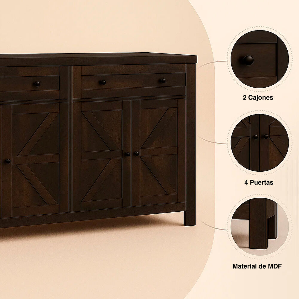 Buffet De Cocina Renk Vintage image number 4.0