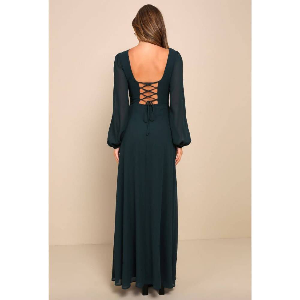 Vestido Maxi Verde Petróleo - Francesca image number 2.0