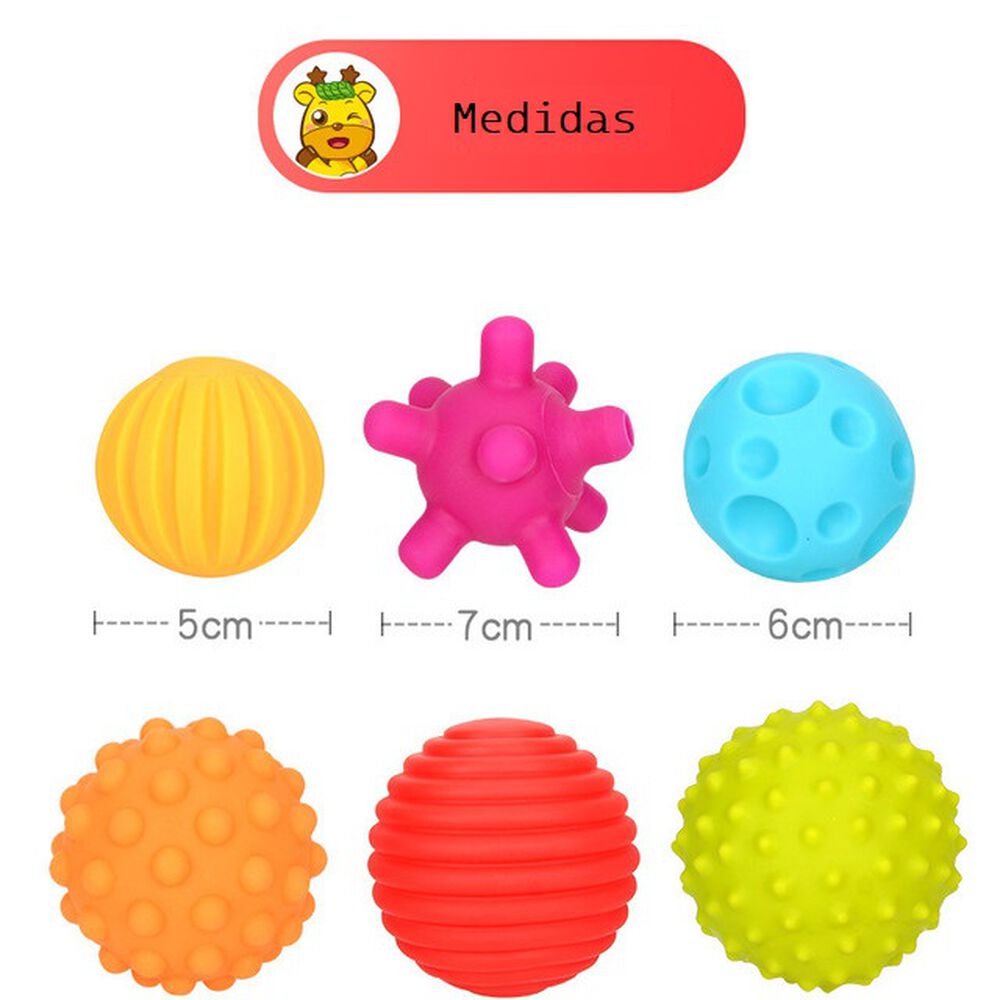Set 6 Pelotas Sensoriales Para Bebes Estimulantes image number 3.0