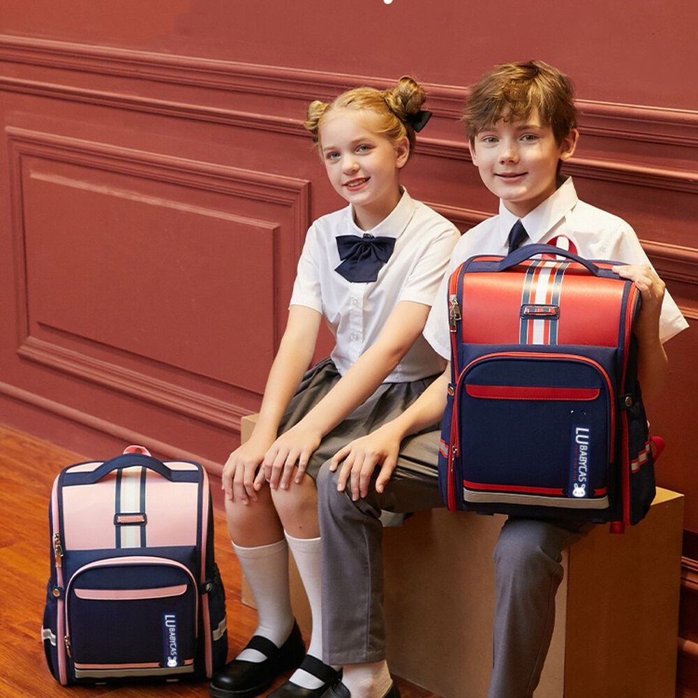 Mochila Escolar Infantil Impermeable 5s Rosada Lubabycas image number 2.0