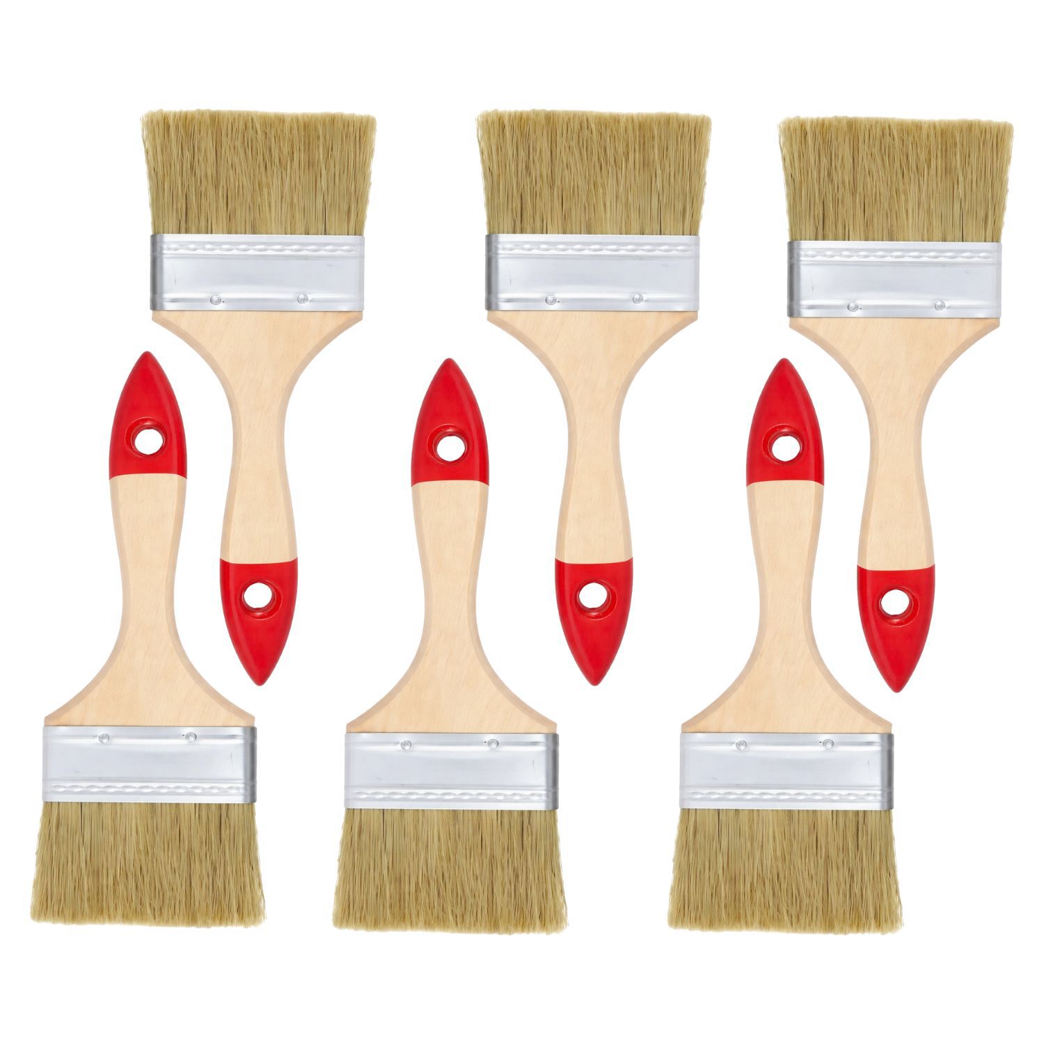 Set 6 Brocha Mango Madera 3 Pulgadas Para Pintura Pintar image number 0.0