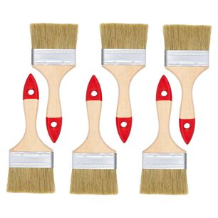 Set 6 Brocha Mango Madera 3 Pulgadas Para Pintura Pintar