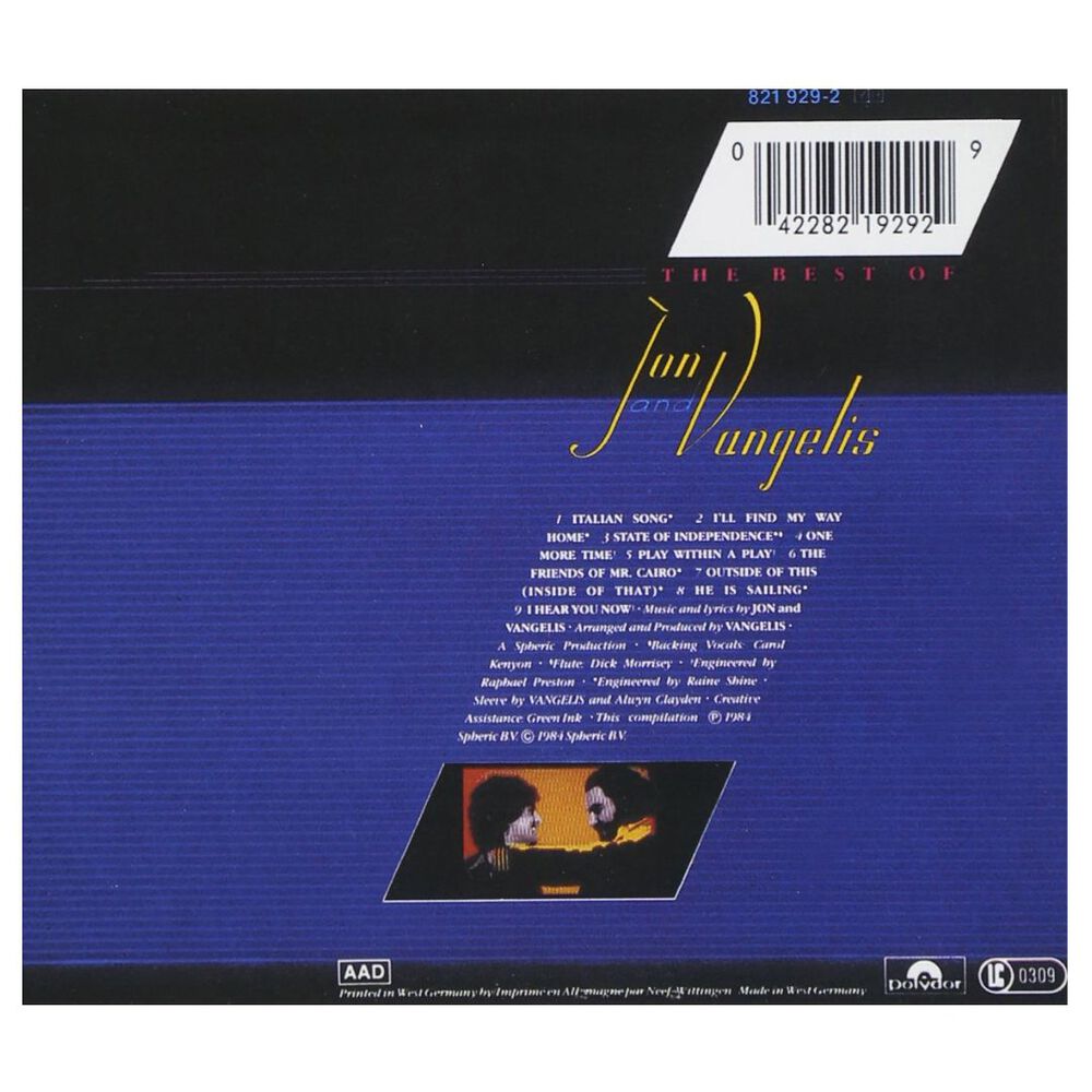 Jon & Vangelis - Best Of | Cd image number 1.0