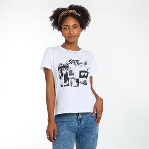 Polera Estampada Manga Corta Cuello Redondo Mujer Rolly Go