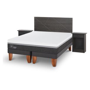 Cama Europea Cic Ortopedic Advance / King / Base Dividida + Set De Maderas