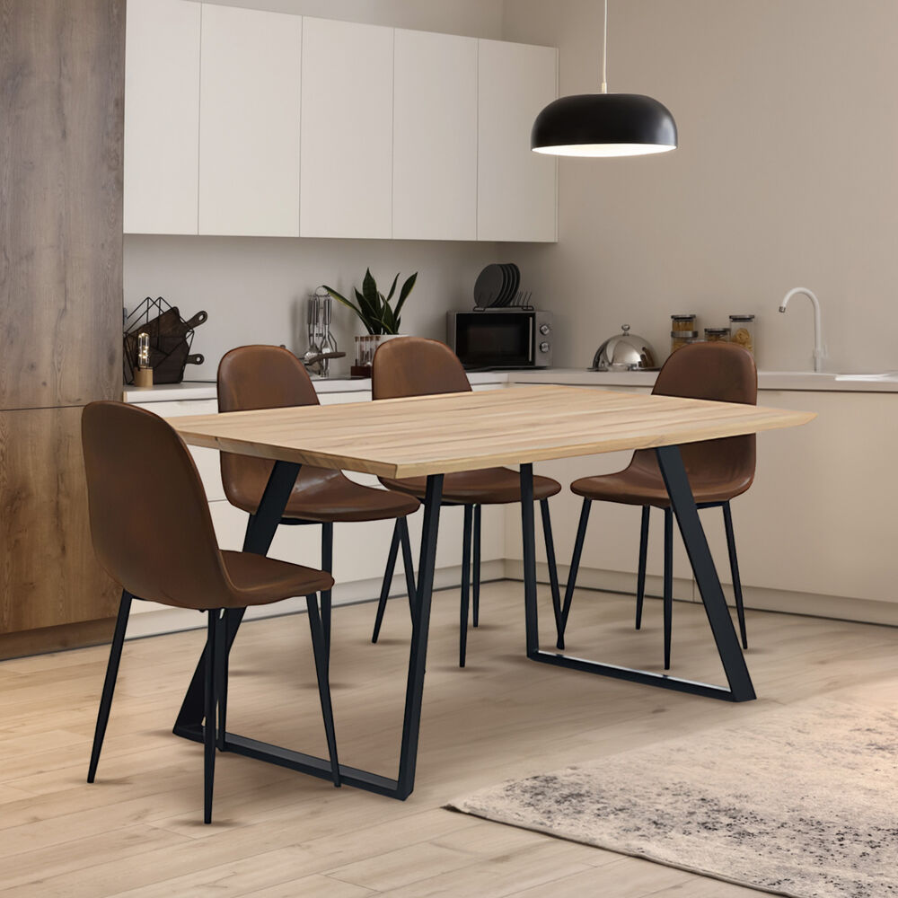 Comedor Soho Mesa 80x75x150 6 Sillas Pu Negro image number 1.0