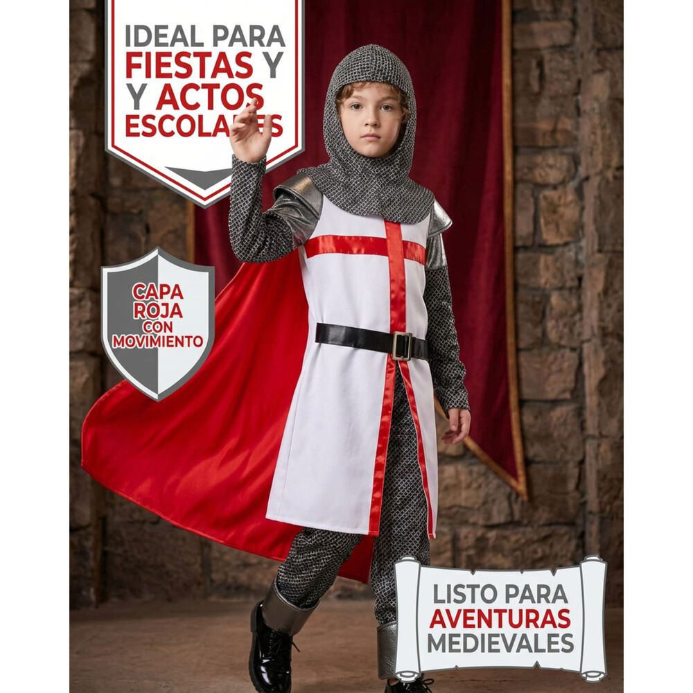Disfraz Infantil Caballero Templario Edad Media image number 9.0
