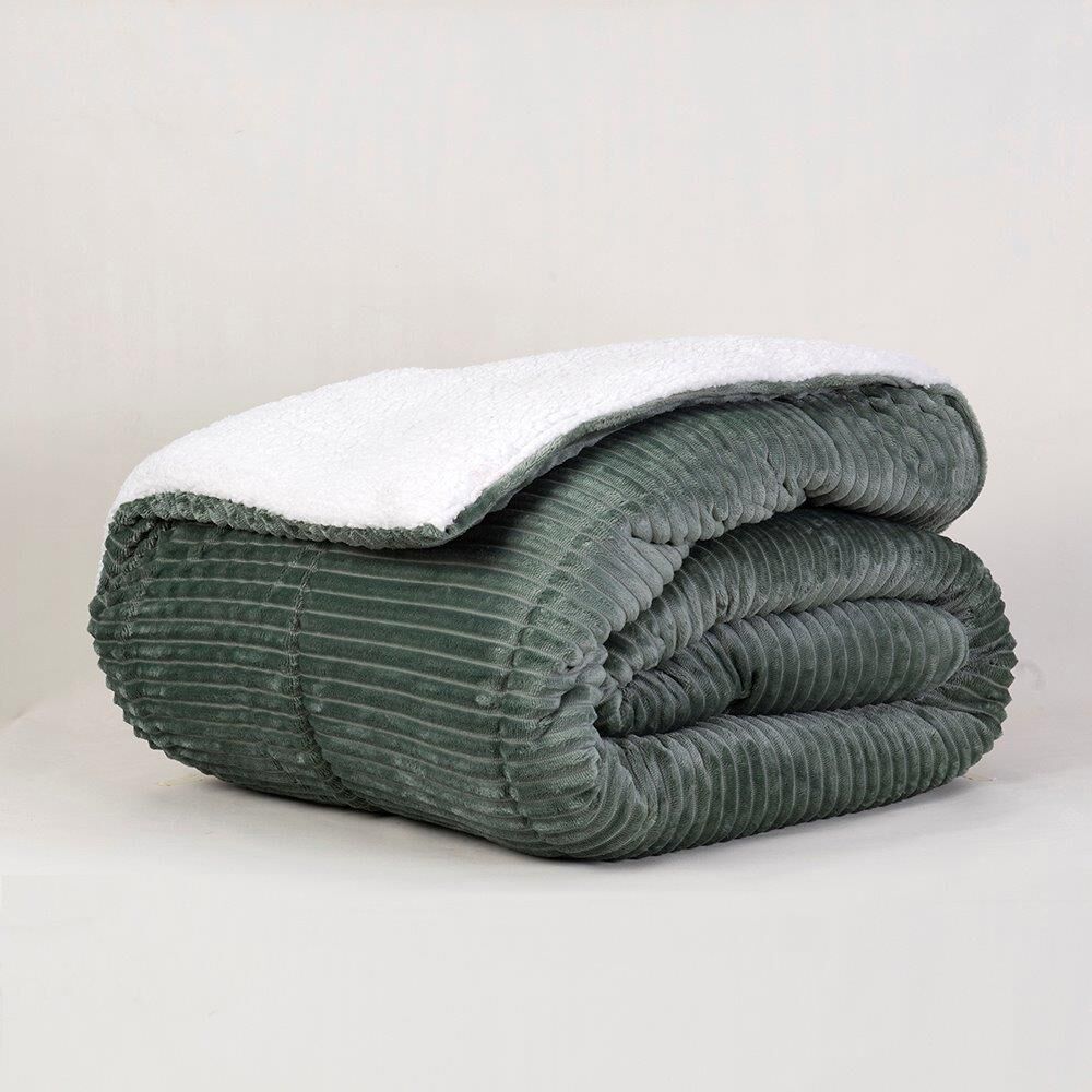Plumon Corduroy Coral Sherpa 2 Plazas Verde image number 2.0