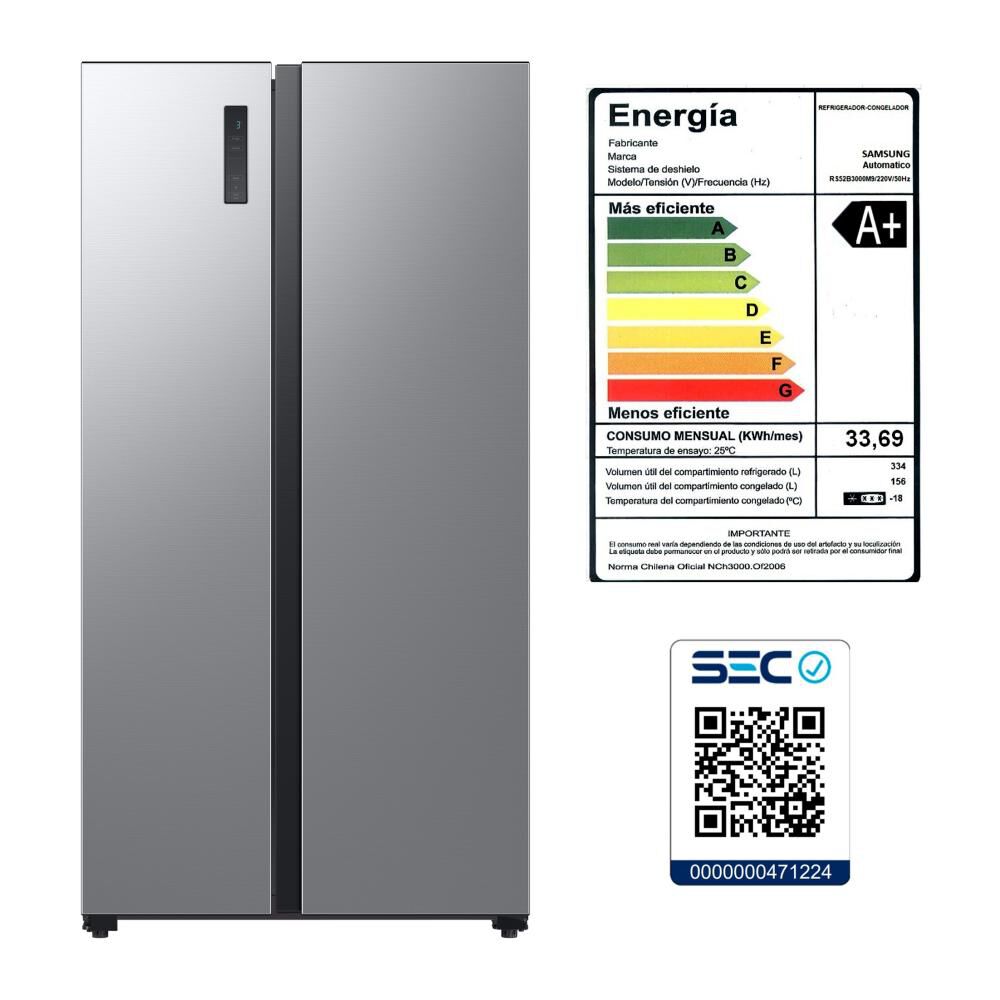 Refrigerador Side by Side Samsung RS52B3000M9/ZS / No Frost / 490 Litros / A+ image number 9.0