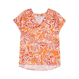 Blusa Full Print Manga Corta Cuello V Mujer Geeps