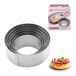 Set De 6 Moldes Redondos Para Mouse Anillos Reposter&iacute;a