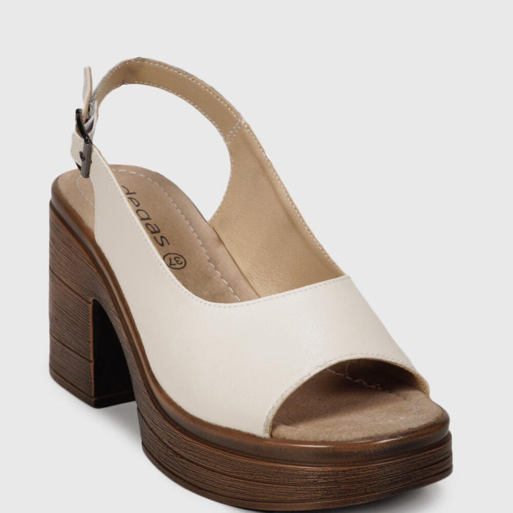 Sandalia Cuero Yanil Beige image number 2.0