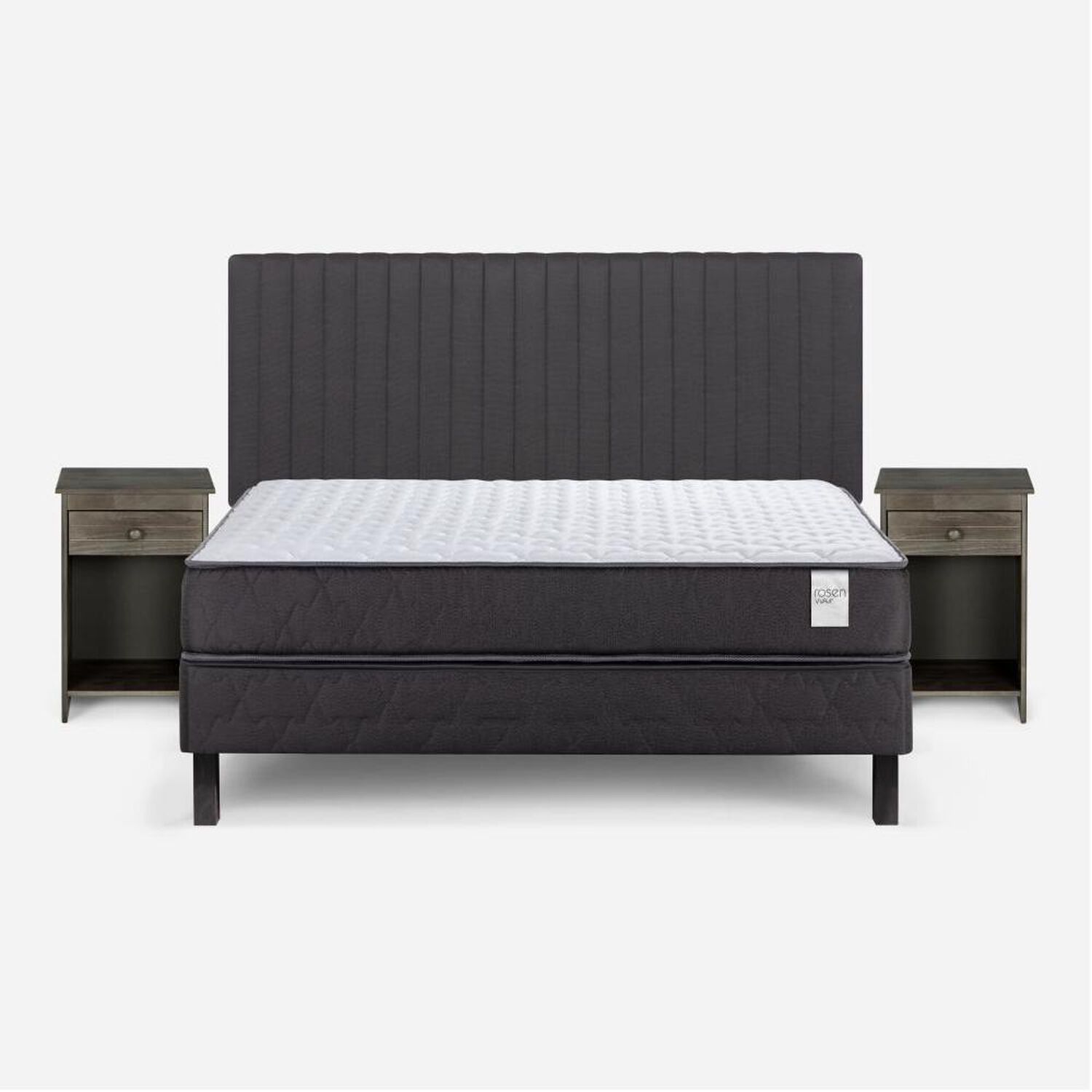 Cama Europea Rosen Wave / 2 Plazas / Base Normal + Set De Maderas image number 0.0