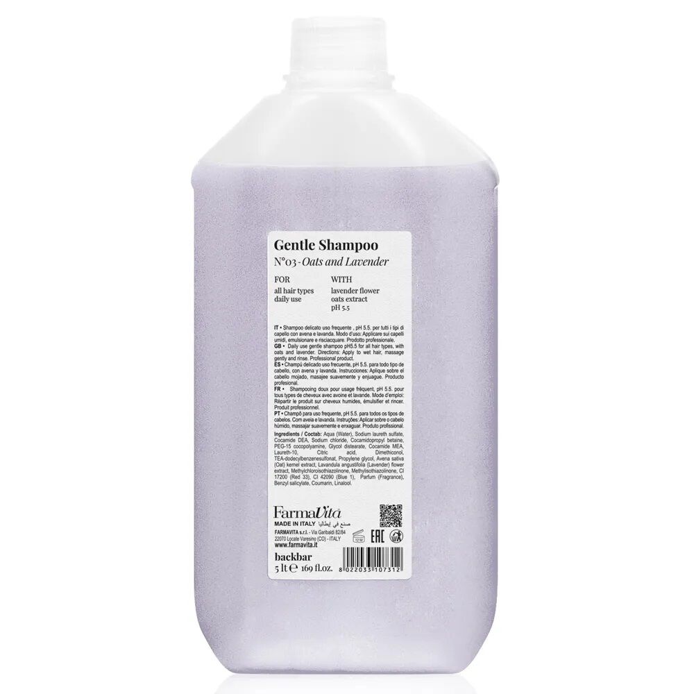 Farmavita Gentle Shampoo Nro 03 Oats And Lavender 5000 Ml image number 0.0
