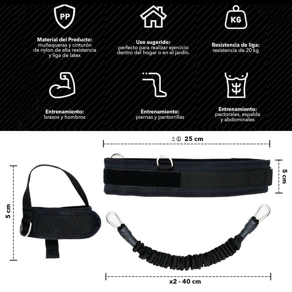 Set De Entrenamiento De Saltos Y Resistencia Negro image number 2.0
