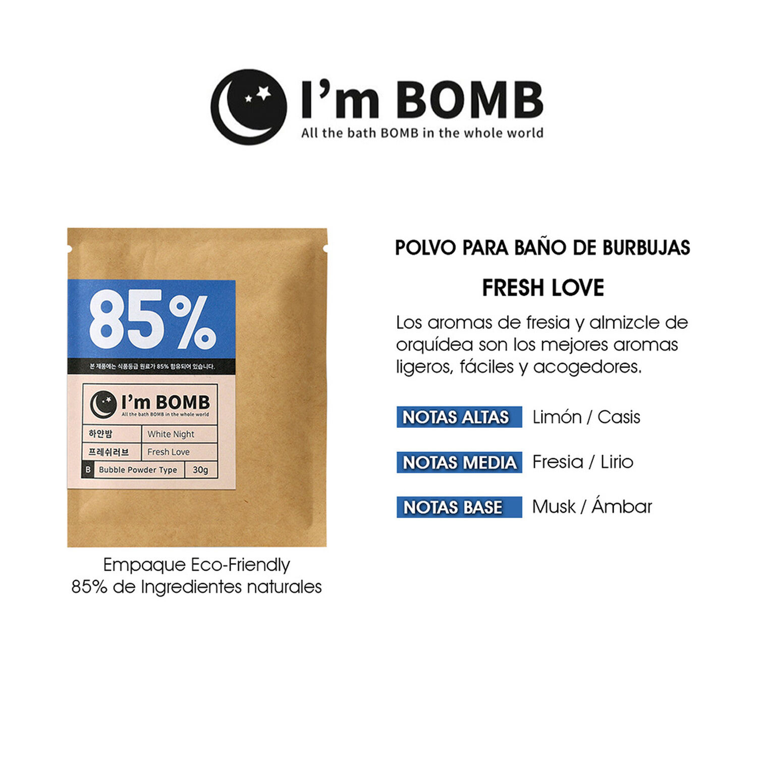 Burbujas De Ba&ntilde;o En Polvo Fresh Love 30g Im Bomb image number 1.0