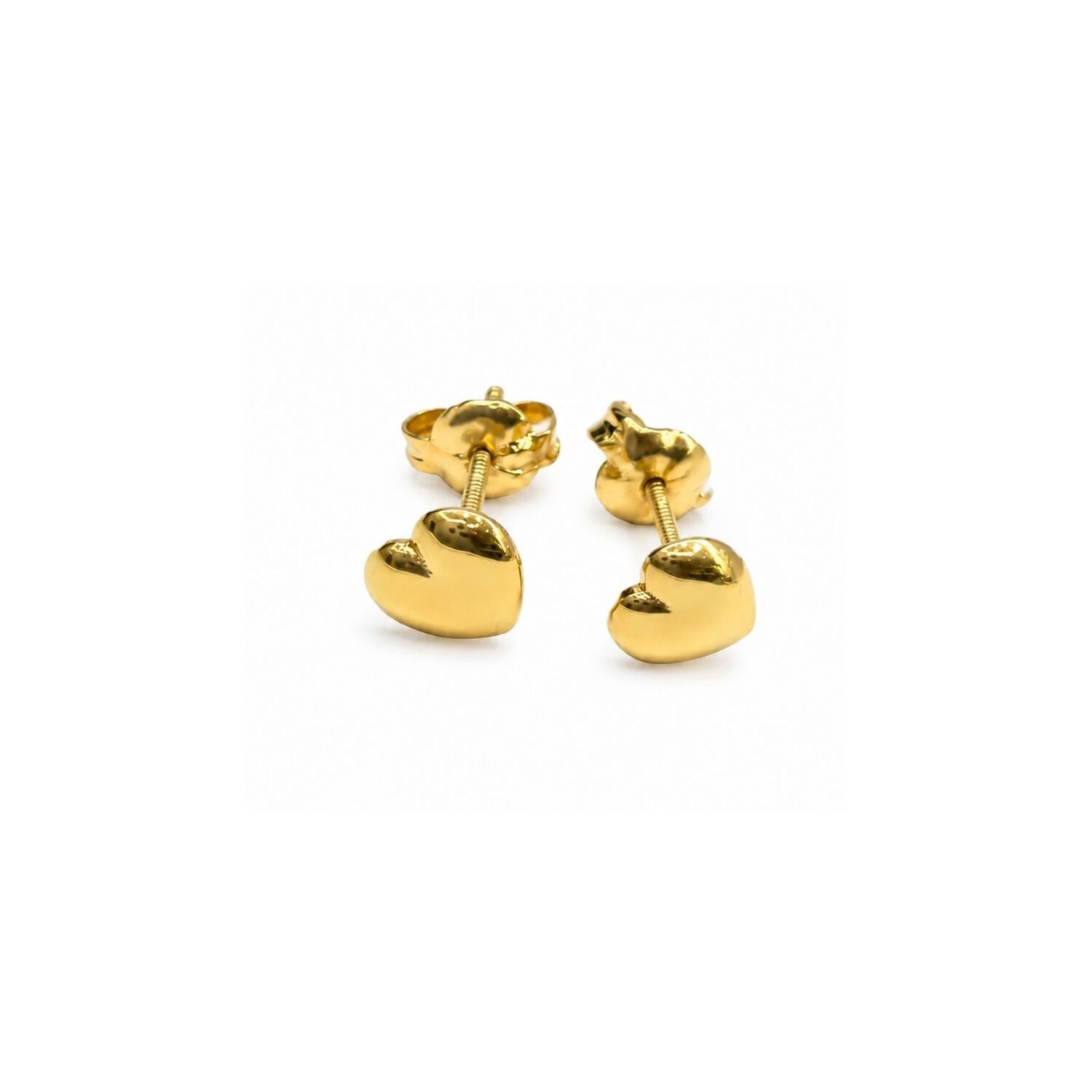 Aros Coraz&oacute;n Oro 18k 7mm No3 Atornillados 1gr Mujer Dorado image number 1.0