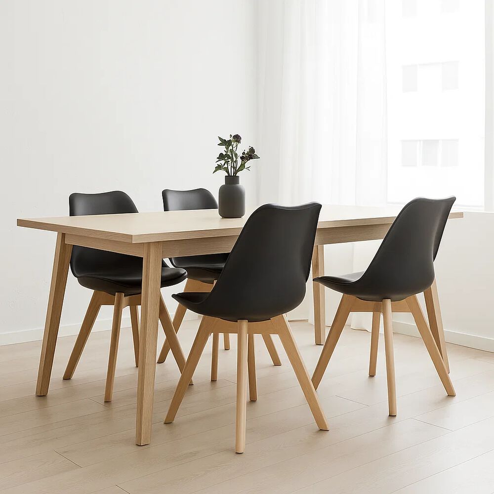 Pack De 4 Sillas Tulip Acolchada Negras image number 2.0