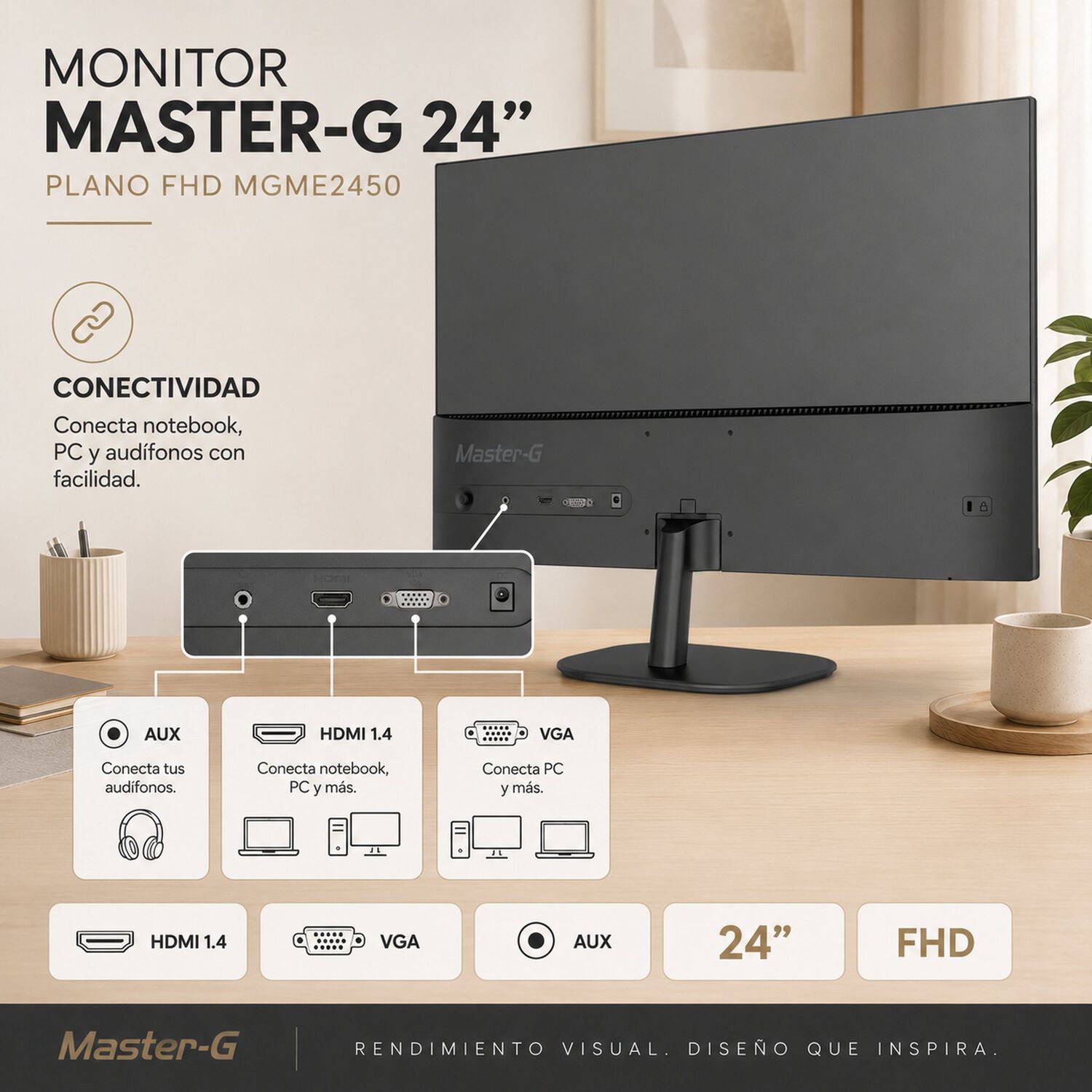 Monitor De Pc 24" Full Hd Ips 144hz 5,5ms Mgme2450 Master-g image number 4.0