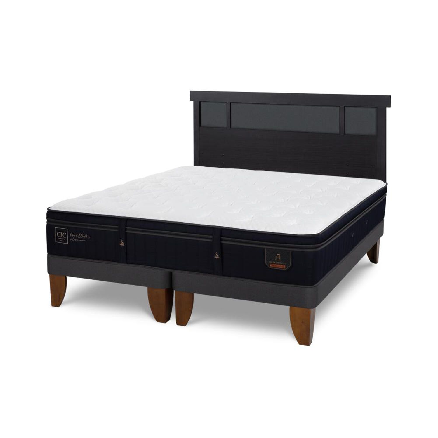 Cama Europea Cic Linea Premium / 2 Plazas / Base Dividida + Respaldo image number 4.0