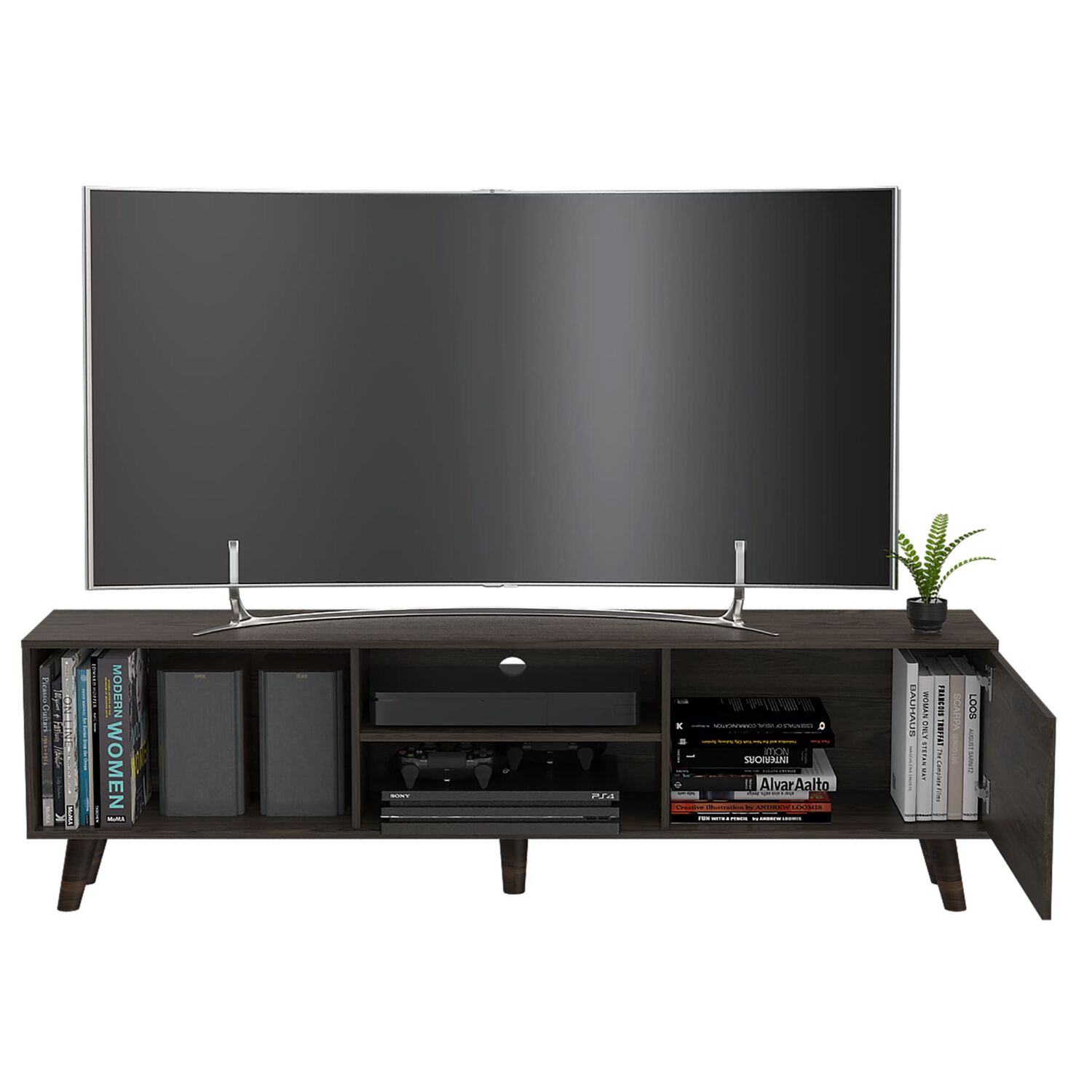 Rack Tv 70" 1 Puerta Fm-015o Caf&eacute; Oscuro image number 2.0